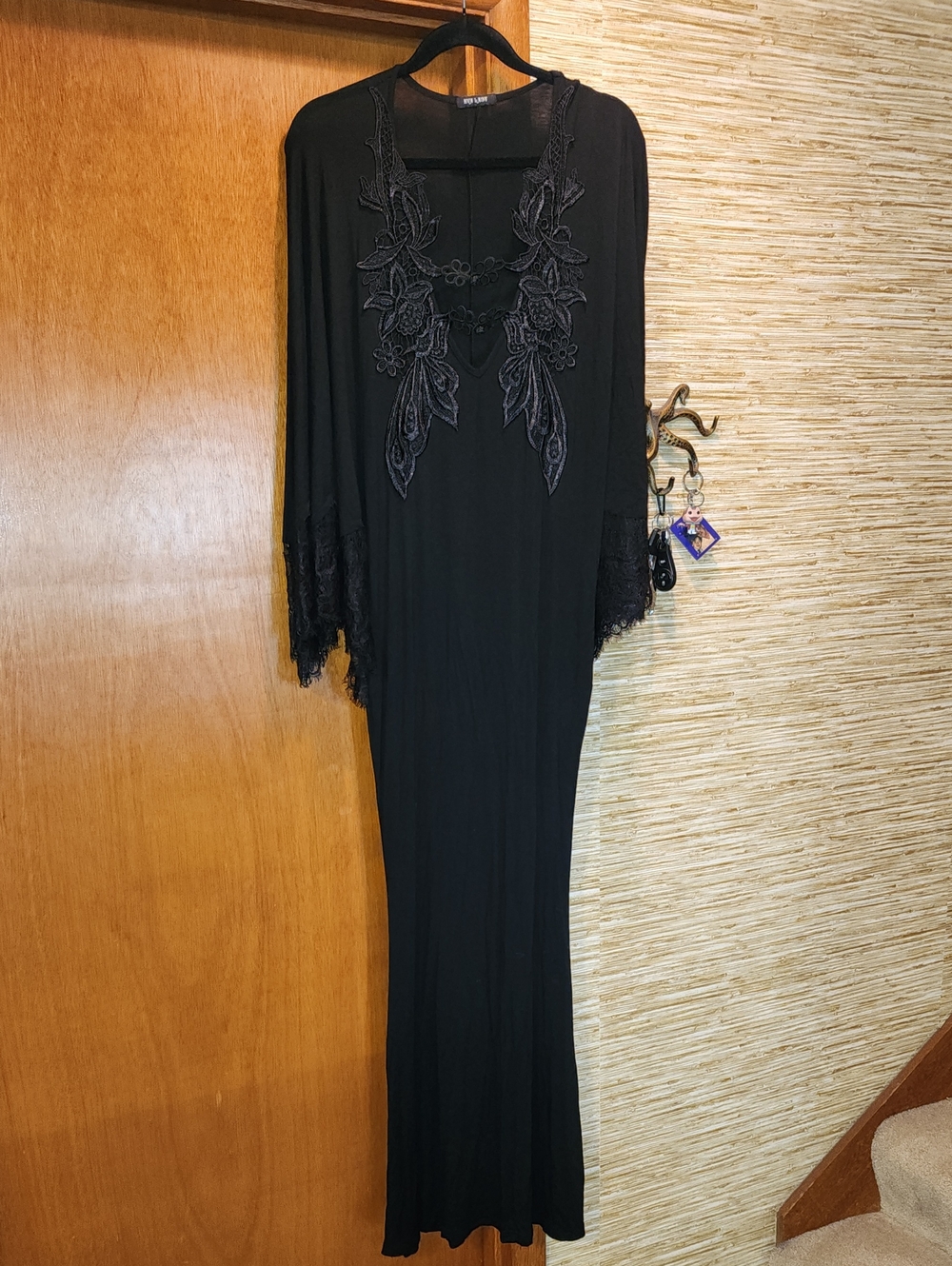 Eva Lady Black Embroidered Maxi Dress